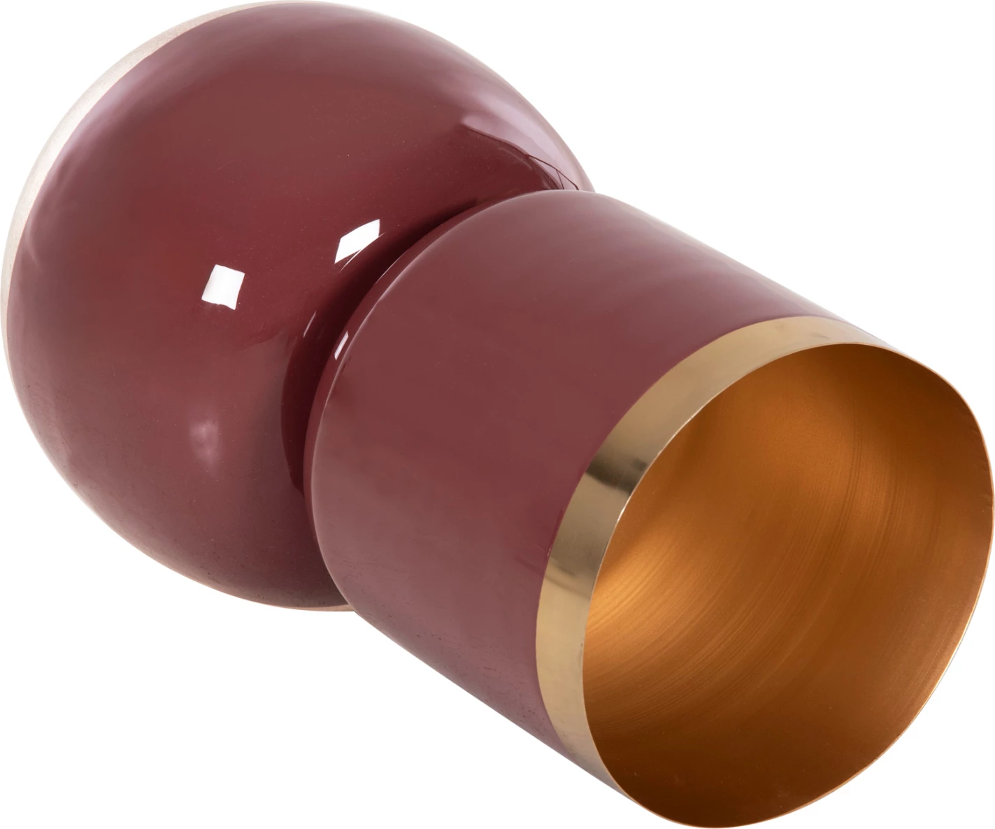 Vazo tavoline LINGON FH4233.06 metalike, ngjyrë qershie-ari perle, Φ21x37,5H cm