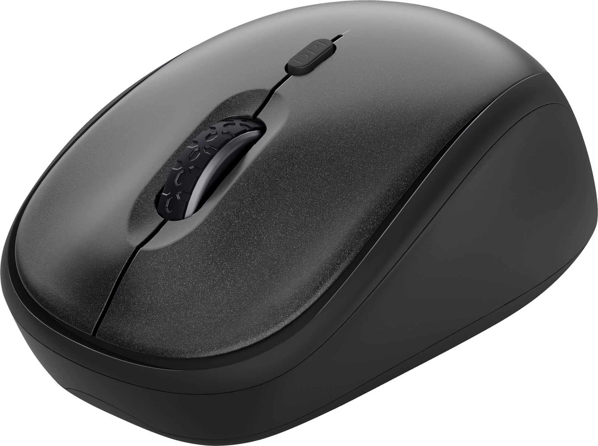 Maus Trust TM-201, wireless RF 2.4GHz, 1600 DPI, për dorë të djathtë, i zi