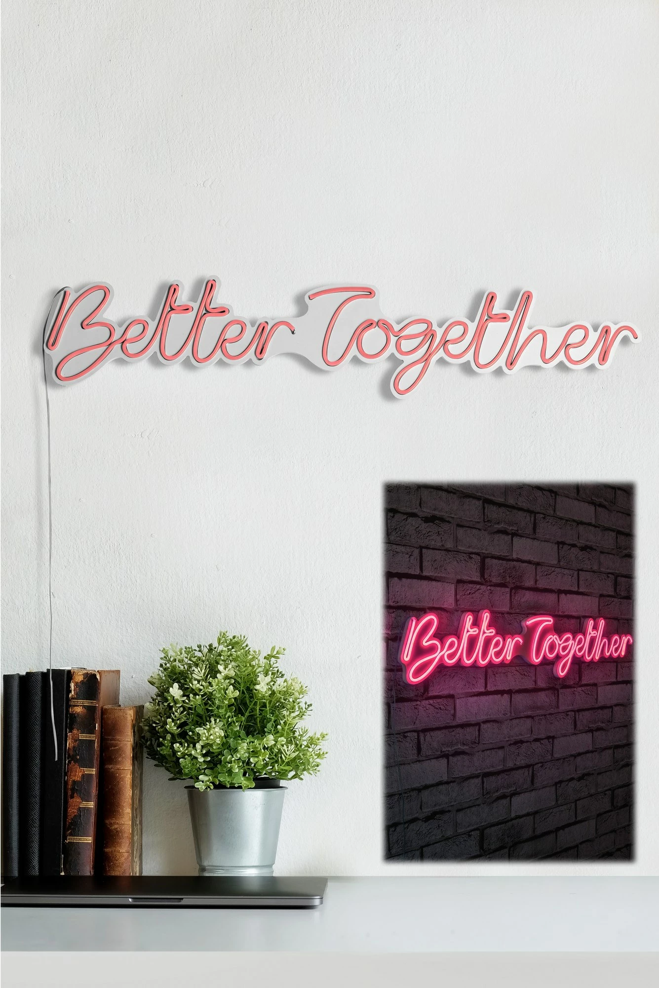 Dekor dritash LED plastike, Better Together, rozë