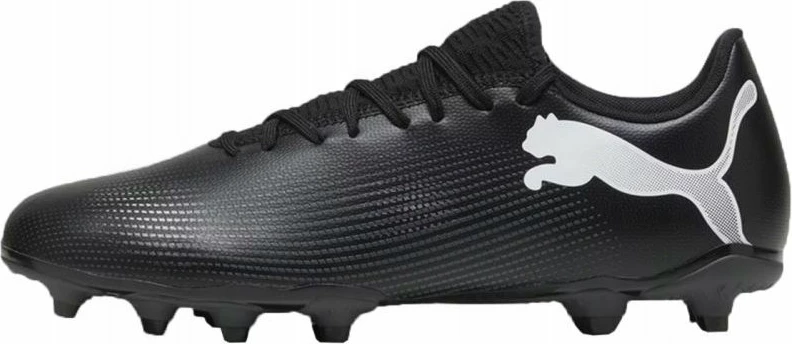 Këpucë futbolli Puma FUTURE 7 Play FG/AG, nr. 44.5, zi me detaje të bardha