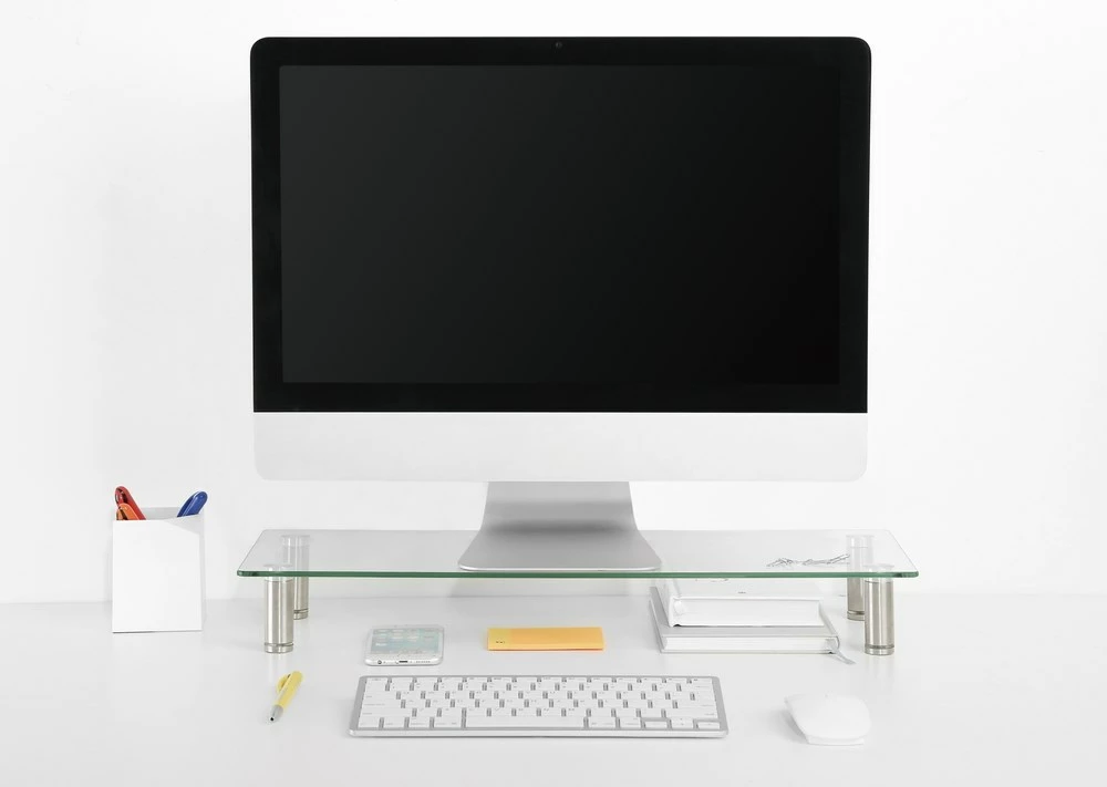 Mbajtëse monitori Gembird MS-TABLE-GM-01, xham i temperuar, e zezë