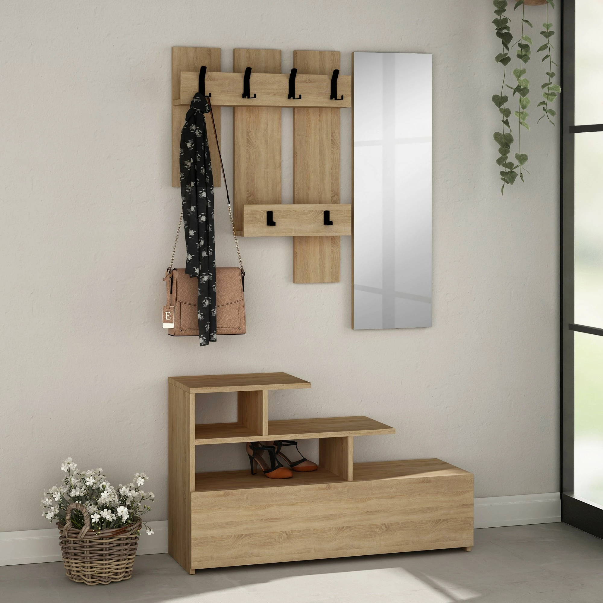 Stendë për korridor, ngjyrë lisi, Skye Decor, Vesty