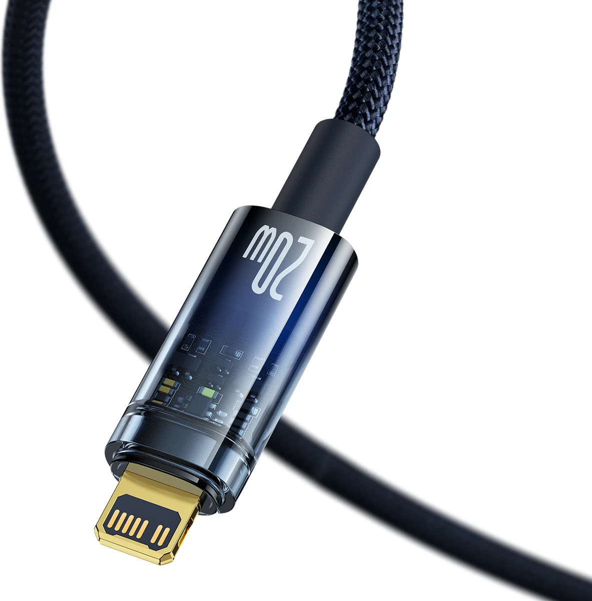 Kabllo Baseus Explorer USB-C në Lightning, 1m, 20W, Kaltër
