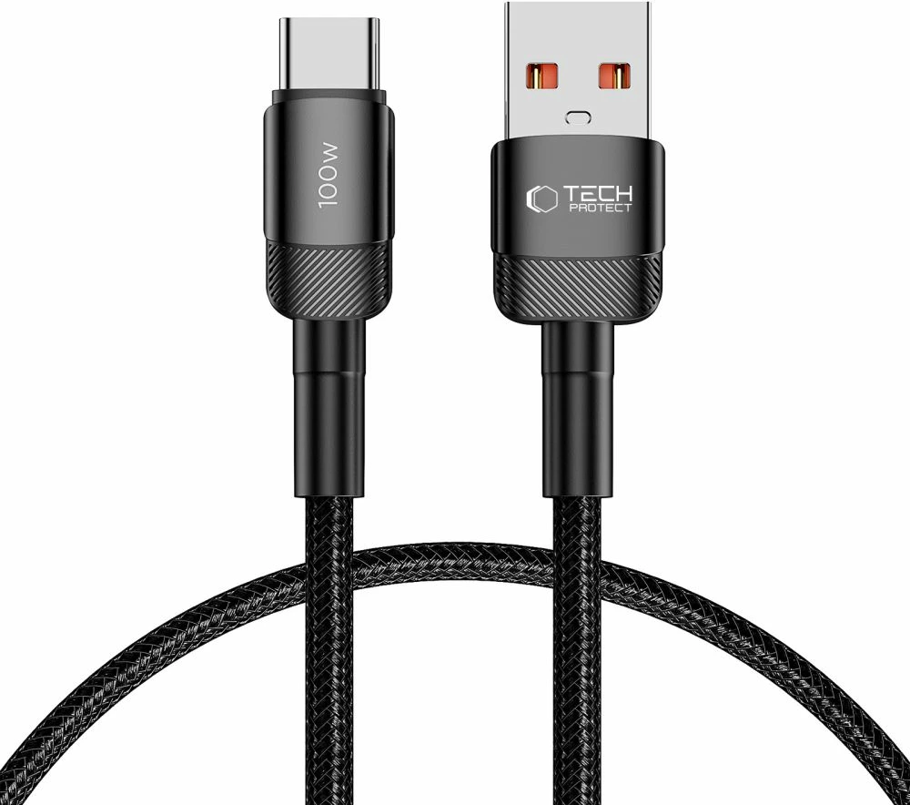 Kabllo Tech-Protect UltraBoost Evo USB-C / USB-A, 2m, 100W, e zezë