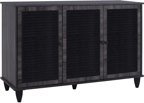 Dollap këpucësh druri, 3 dyer, ngjyrë gri, FH2267.01, 112x30x68.5 cm