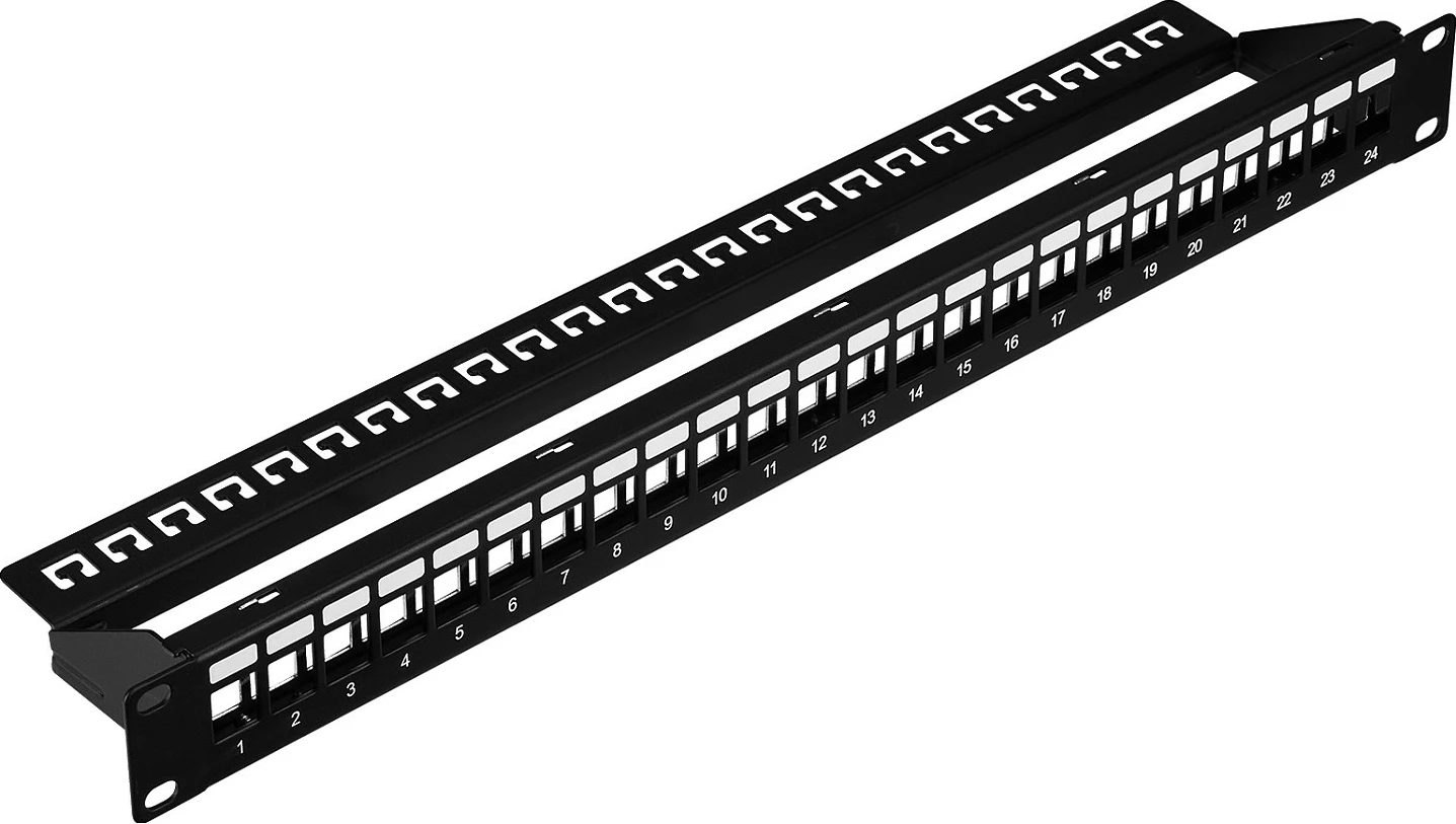 Panel patch 19" EFB Elektronik, 1U, 24-Port, metal, i zi RAL9005