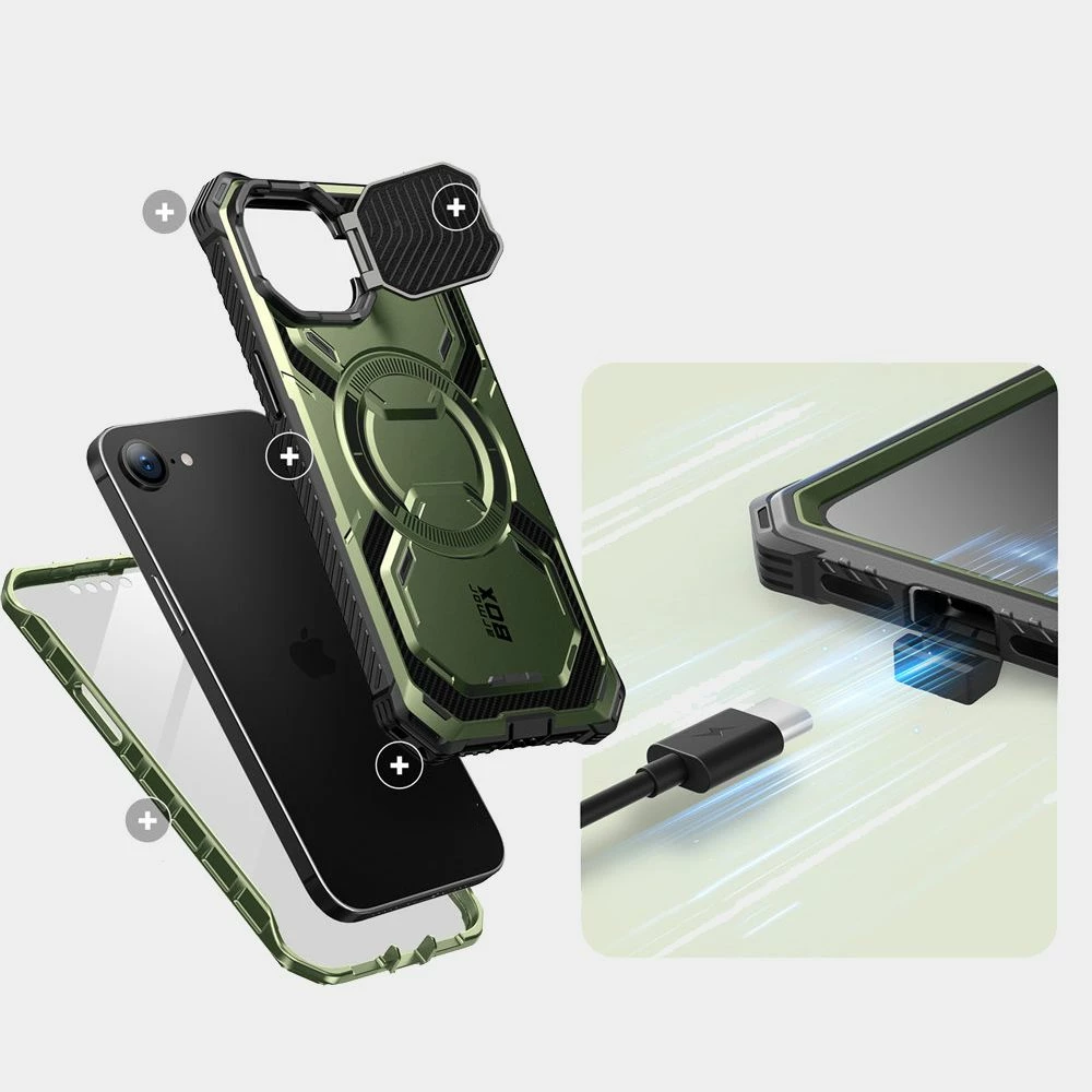 Mbështjellës Supcase Armorbox Mag MagSafe për iPhone 16e, Jeshil