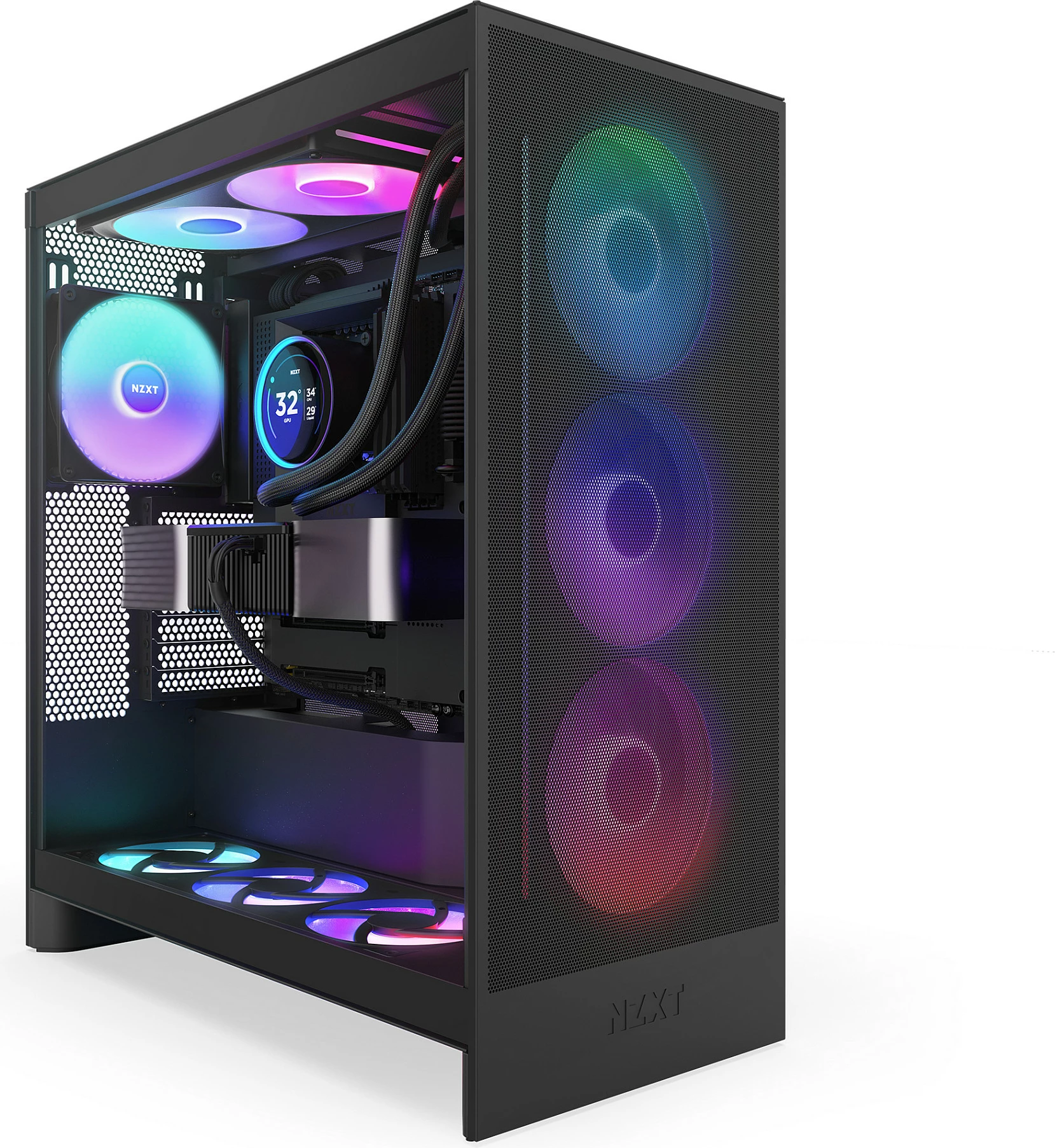 Ftohës uji AIO për CPU NZXT Kraken Elite V2 420 RGB RL-KR42E-B2, 3x140mm, ekran IPS, i zi