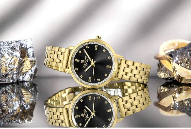 Orë dore për femra Giewont GW7370-B4, e zezë dhe e artë