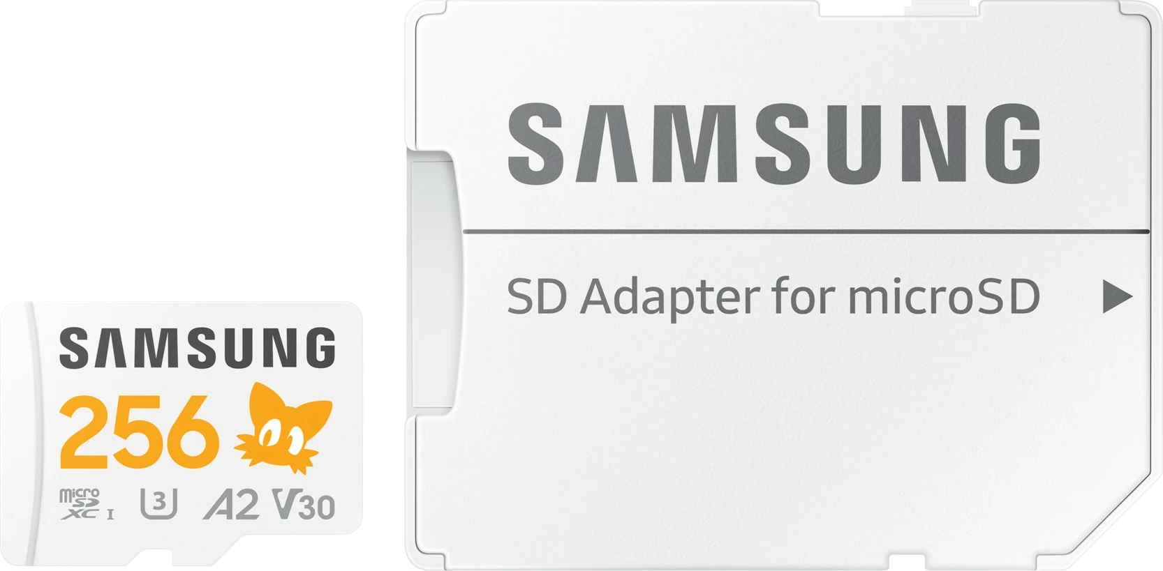 MicroSDXC Samsung PRO Plus Sonic Tails 256GB, UHS-I, A2, U3, V30, bardhë