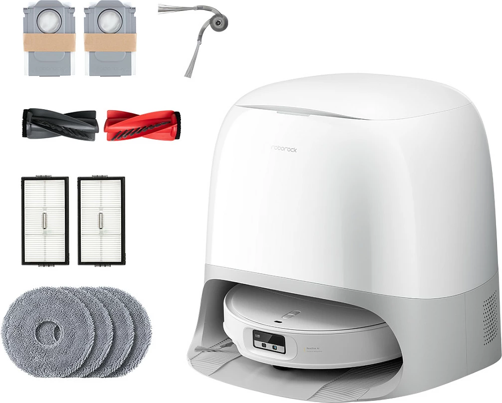 Robot fshesë Roborock Qrevo Curv 2 ProX, 25000 Pa, wet mopping, self-emptying, e bardhë