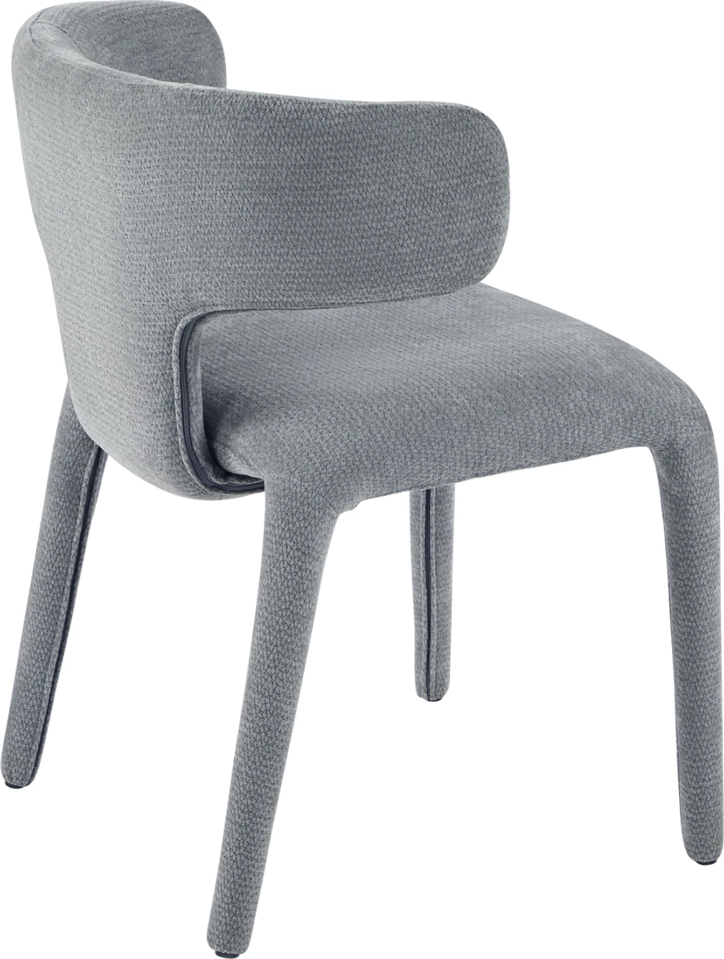 Karrige ngrënieje BIEN, krahëza, material tekstili gri e çelët, 49.5x55.5x76cm, set prej 2 copësh