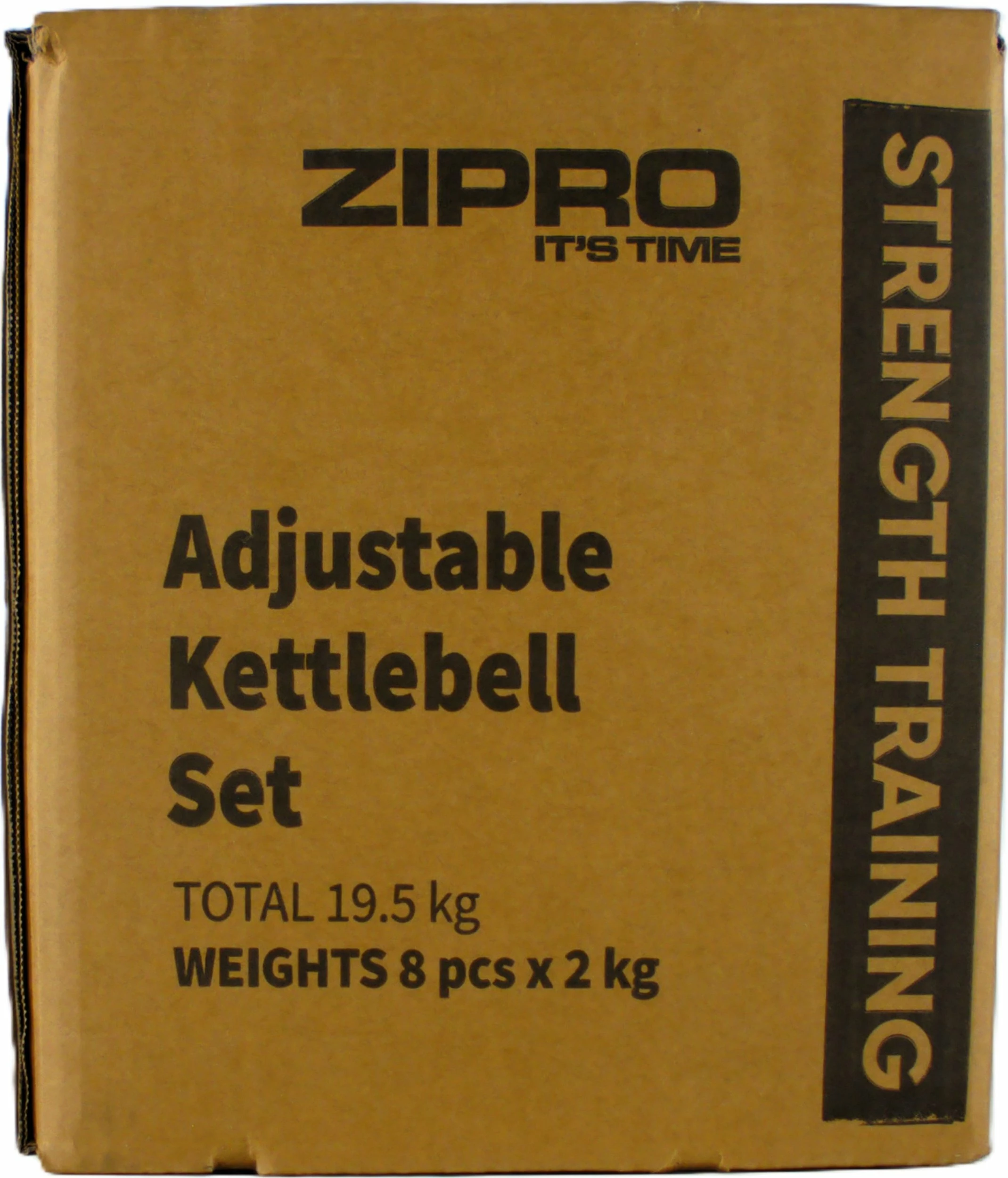 Kettlebell Zipro Square, peshë e rregullueshme deri 19 kg, e zezë