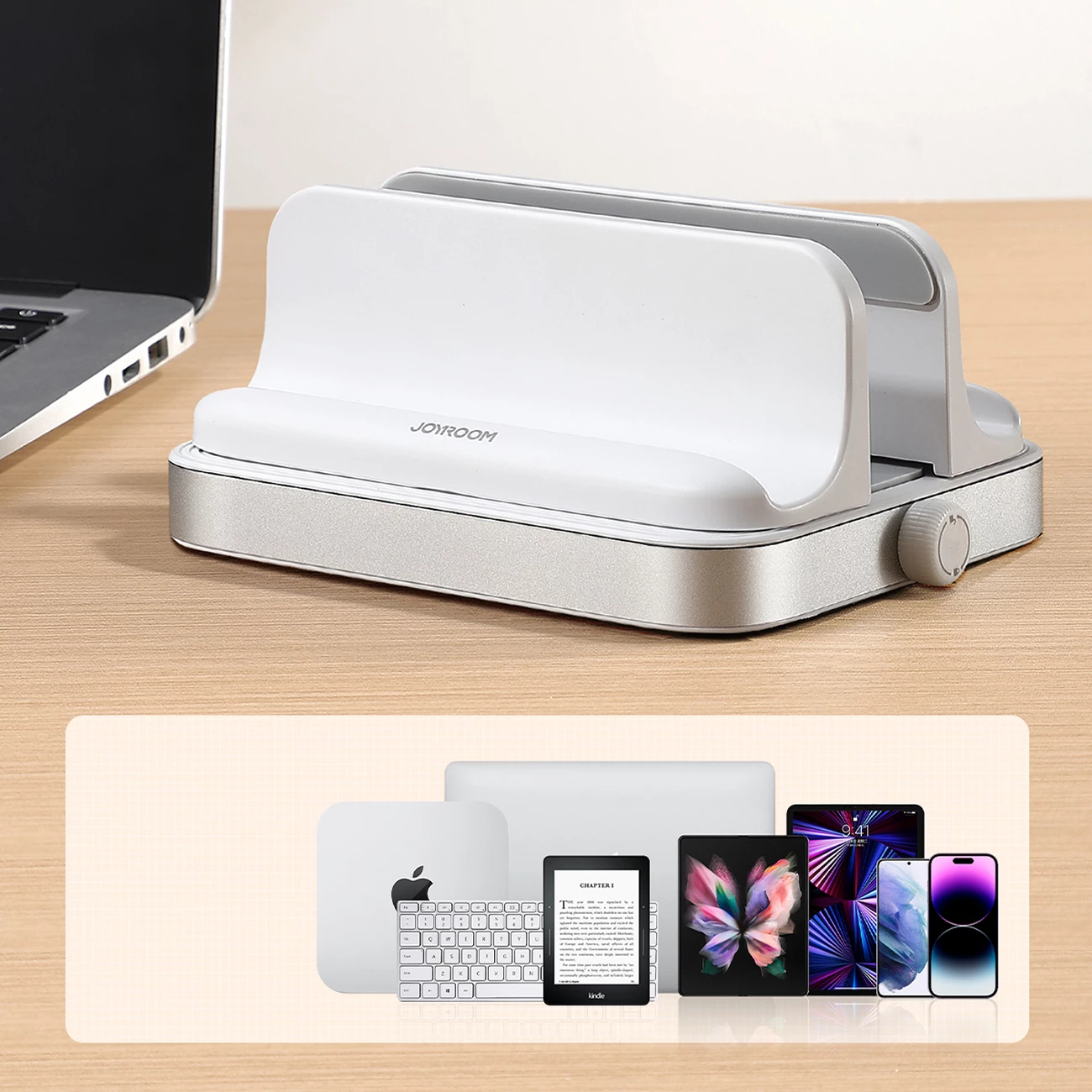 Mbajtës laptopi Joyroom JR-ZS374, për laptop, tablet e telefon, Bardhë