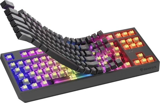Tastierë mekanike Genesis Thor 230 TKL, pa kabllo, RGB, Outemu Silent Lemon, e zezë