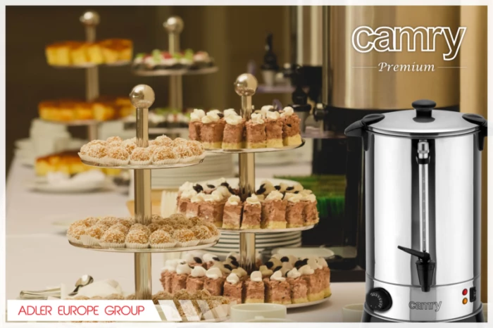 Bojler elektrik uji CAMRY CR1267 8.8L 950W inox, argjendtë/zi