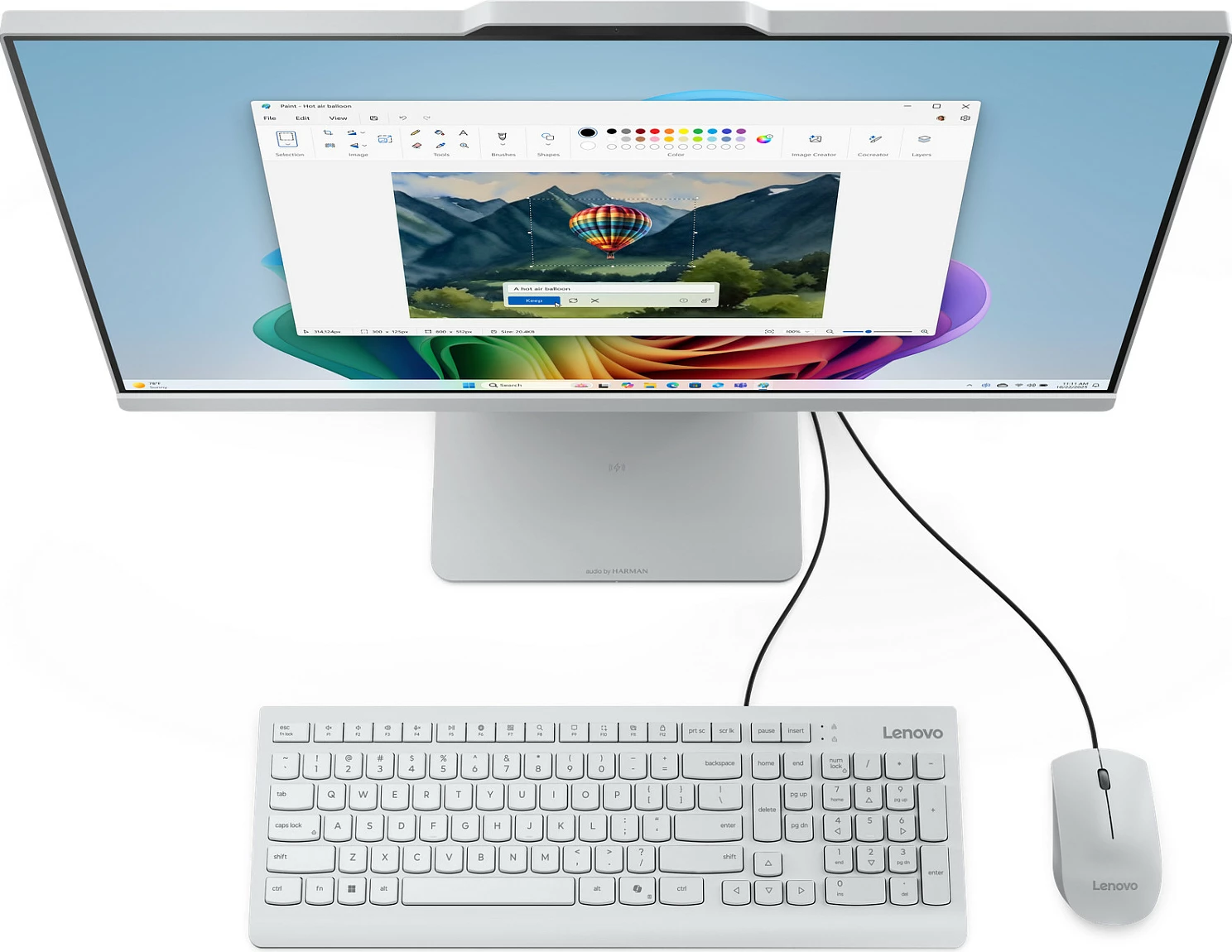 Kompjuter All-in-One Lenovo IdeaCentre 24AKP10, Ryzen 5 220, 16GB RAM Memorje, 1TB SSD, 23.8" FHD, Windows 11 Home, Cloud Grey
