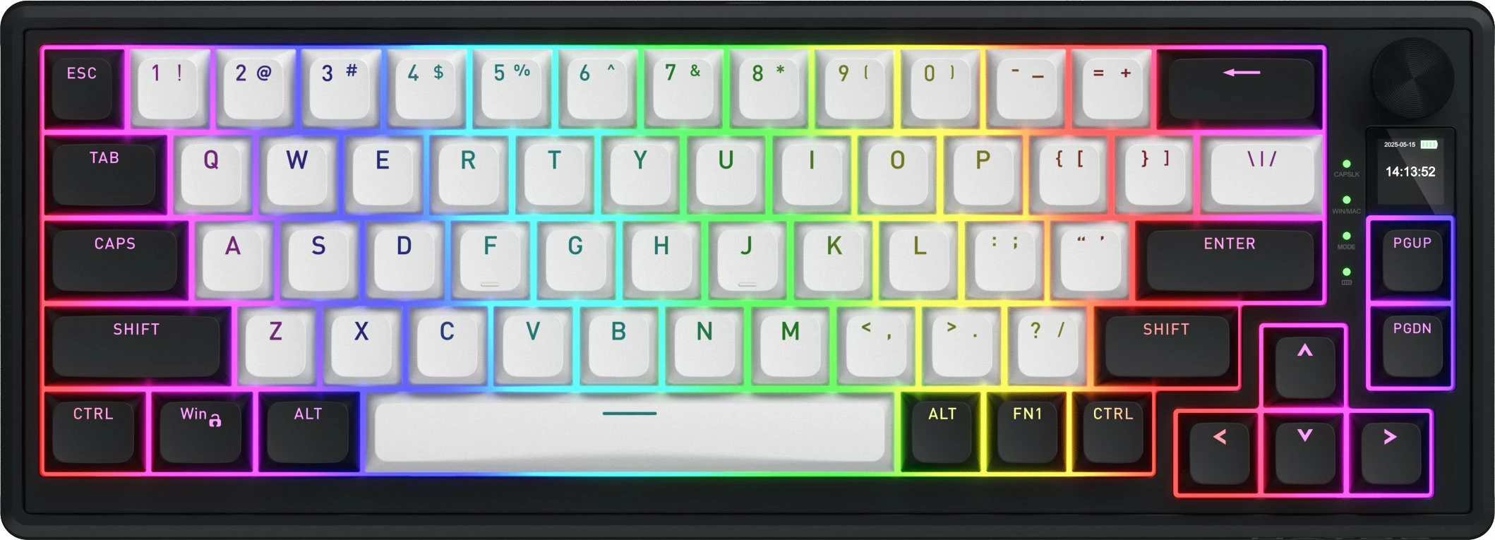 Tastierë gaming Hator Skyfall 65 Mag Ultima 8K Wireless (HTK3860), Aurum Ice Magnetic, 65%, RGB, US layout, e bardhë