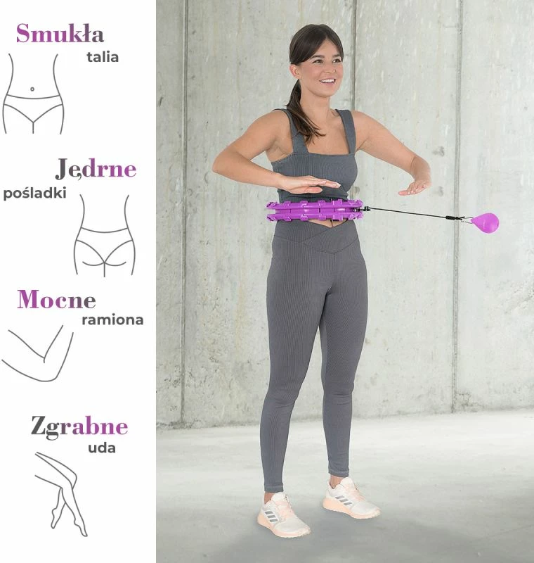 Set hula hop me peshë HMS HHW12, rrip BR163 plus size, të zeza