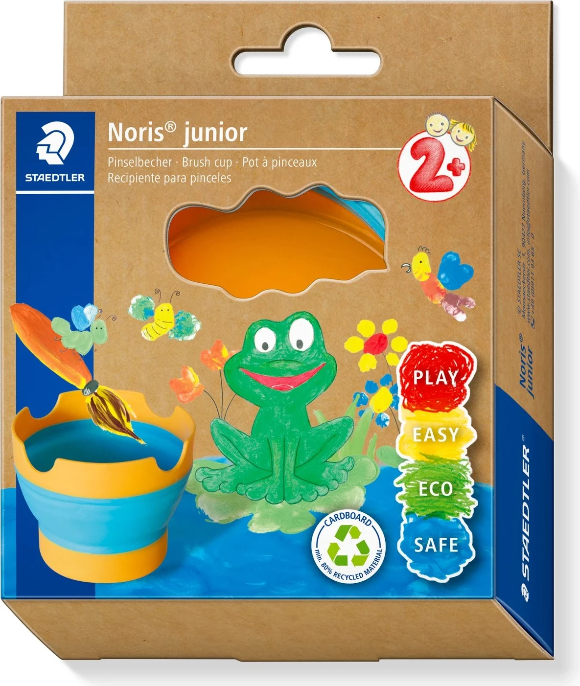 Gotë plastike STAEDTLER Noris junior për furça, blu/verdhe