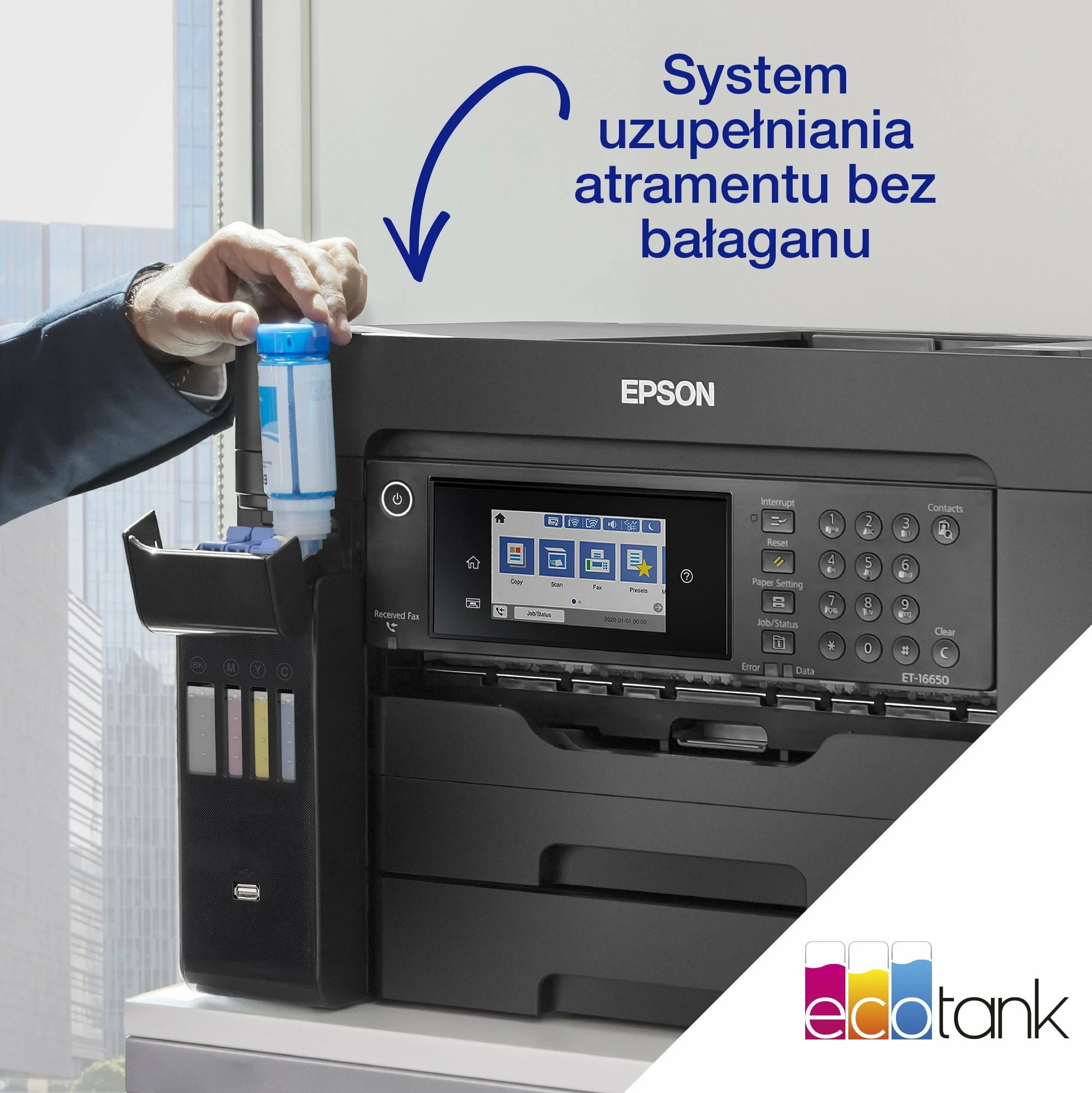 Printer multifunksional Epson EcoTank L15160 (C11CH71402) A3+ Wi-Fi Duplex ADF, i zi