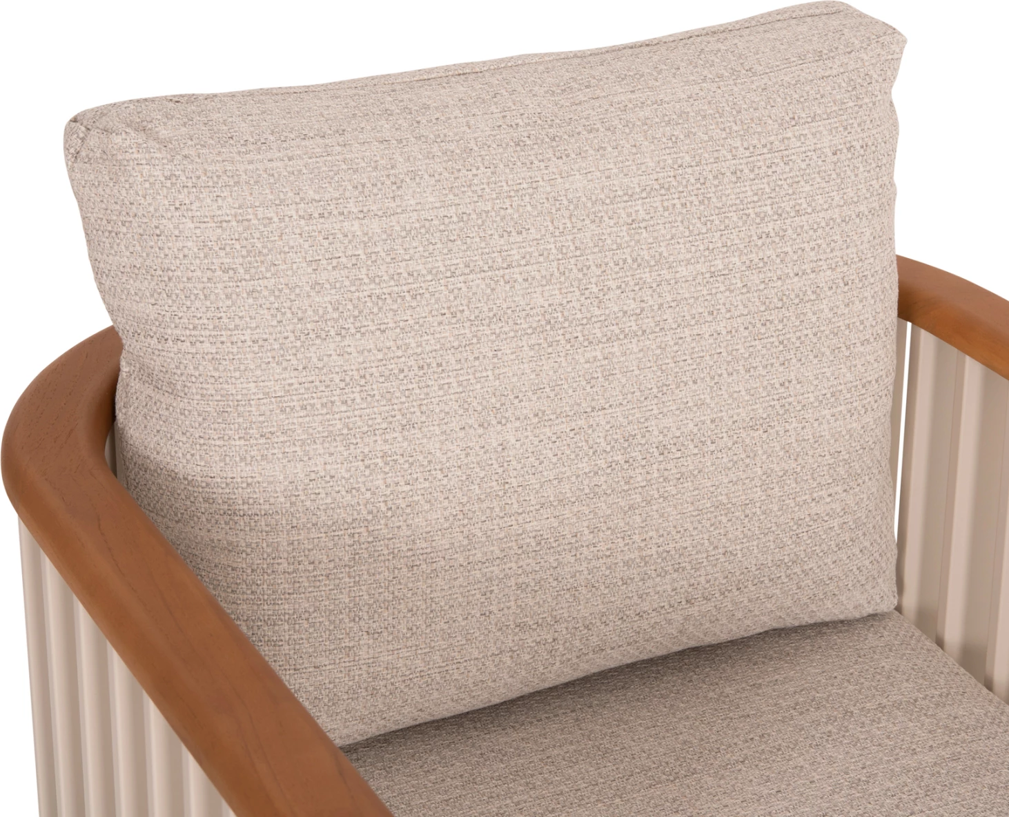 Karrige ngrënie për jashtë, alumini, ngjyrë fildishi, jastëkë bezhë, ETERNITY CD6176.01, 65x72x84cm