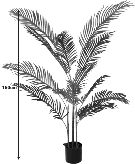 Bimë dekorative Areca II në vazo, Inart, jeshile, pp, H150cm