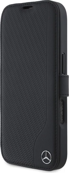Mbështjellës, Mercedes, iPhone 16 Pro Max, folio imitim druri, i zi