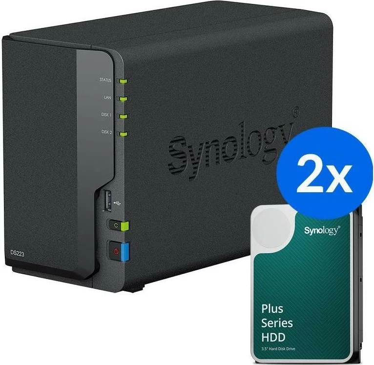 NAS Synology DS223+ me 2x HAT3310-12T (2x 12TB)