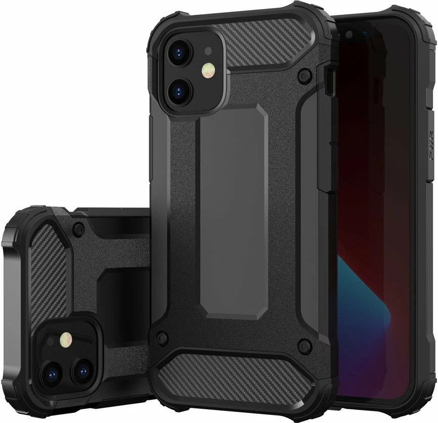Mbështjellës Hybrid Armor Hurtel për iPhone 12 Pro Max, i zi