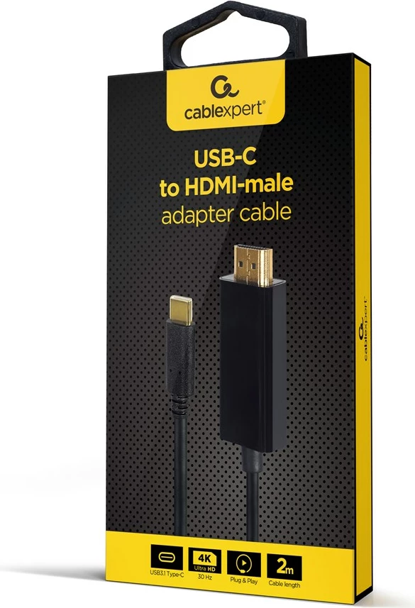 Kabllo përshtatëse Gembird HDMI në USB-C, 4K, 2m, e zezë