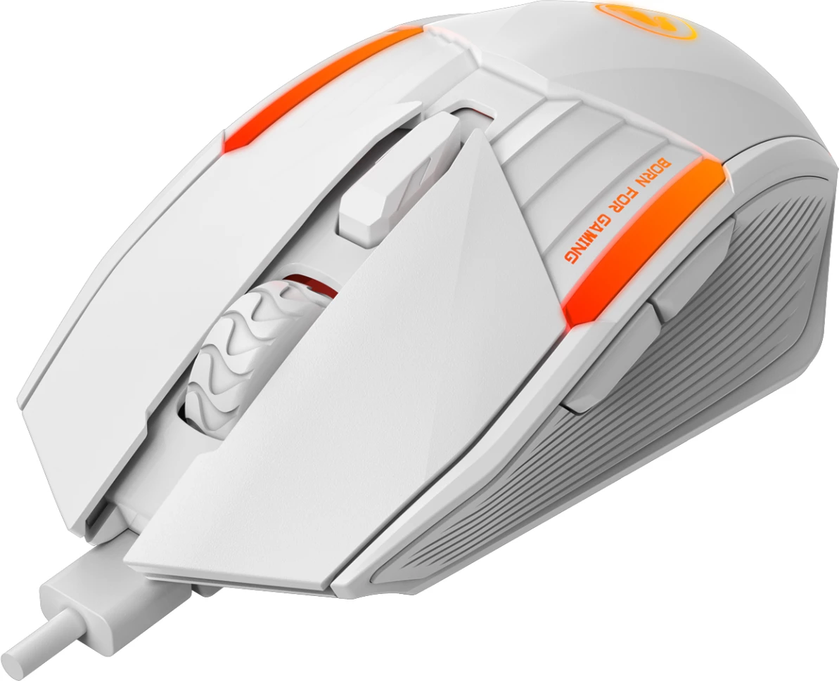 Maus gaming Marvo M291, me kabllo USB, 6400 DPI, RGB, 6 butona, e bardhë