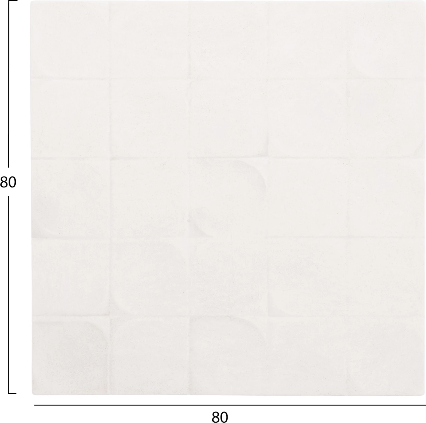 Panel dekorativ për mur, seri katrore Santorini, FH4516, MDF, ngjyrë e bardhë e zbehtë, 80x4.5x80 cm