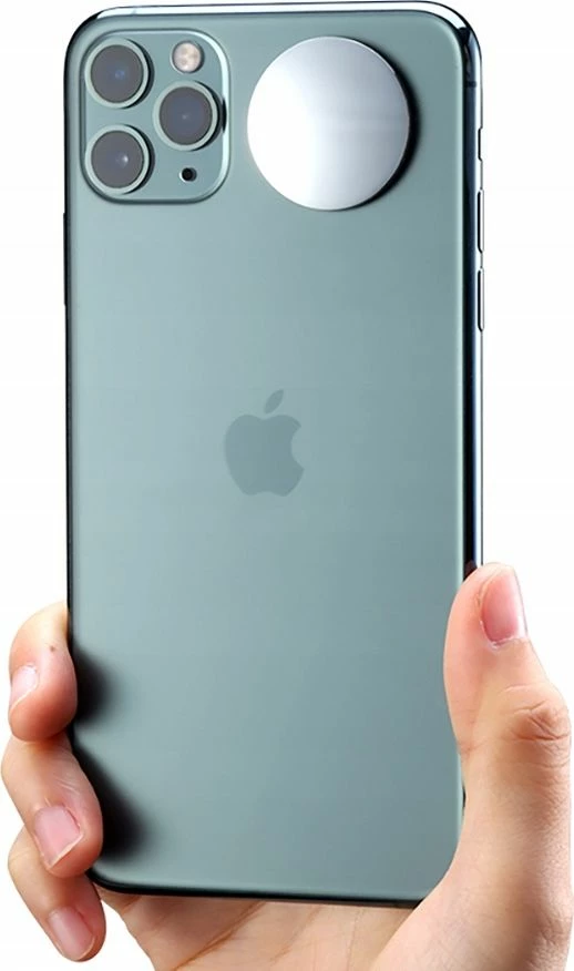 Pasqyrë selfie Ulanzi 2056, universale për celular/smartphone, Ø3 cm, ngjitje me shirit dy-anësh, argjendtë
