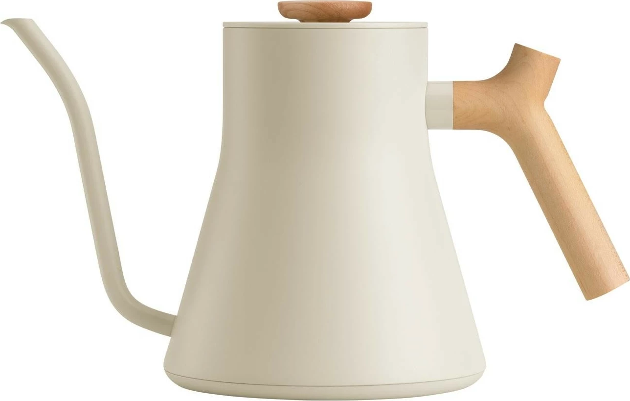 Çajnik elektrik Fellow Stagg EKG Pro, 0.9L, 1200W, kontroll temperature, dorezë druri, bezhë