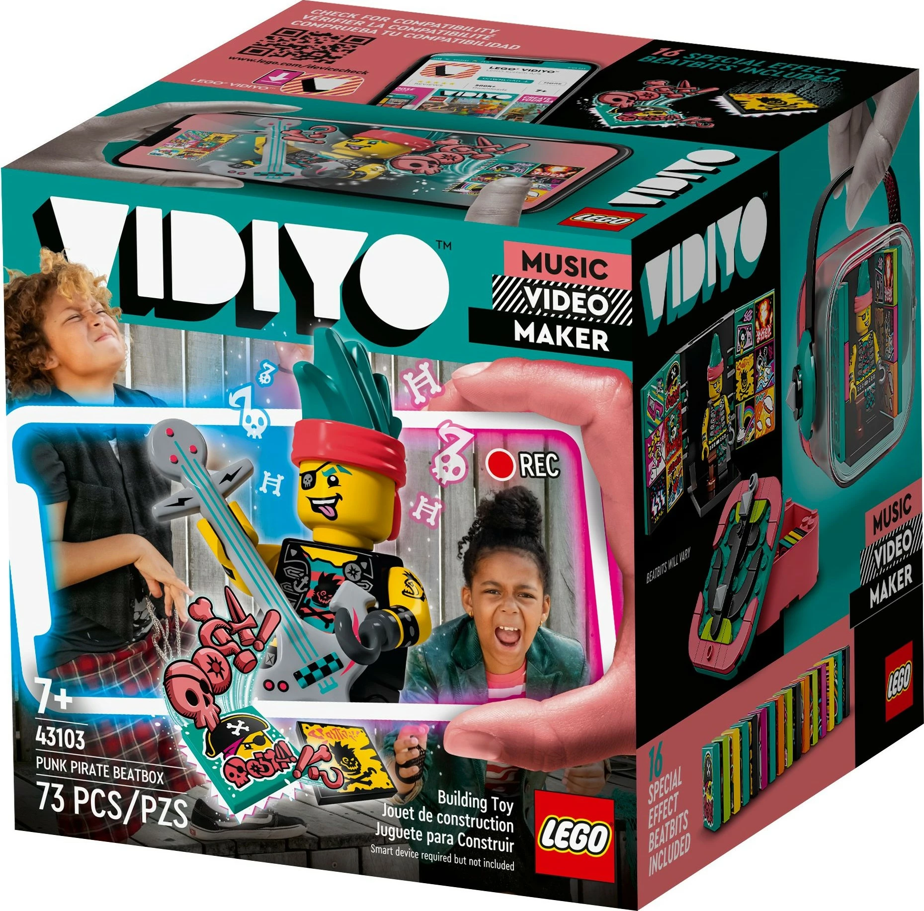Set ndërtimi LEGO VIDIYO Punk Pirate BeatBox, 73 pjesë, shumëngjyrësh