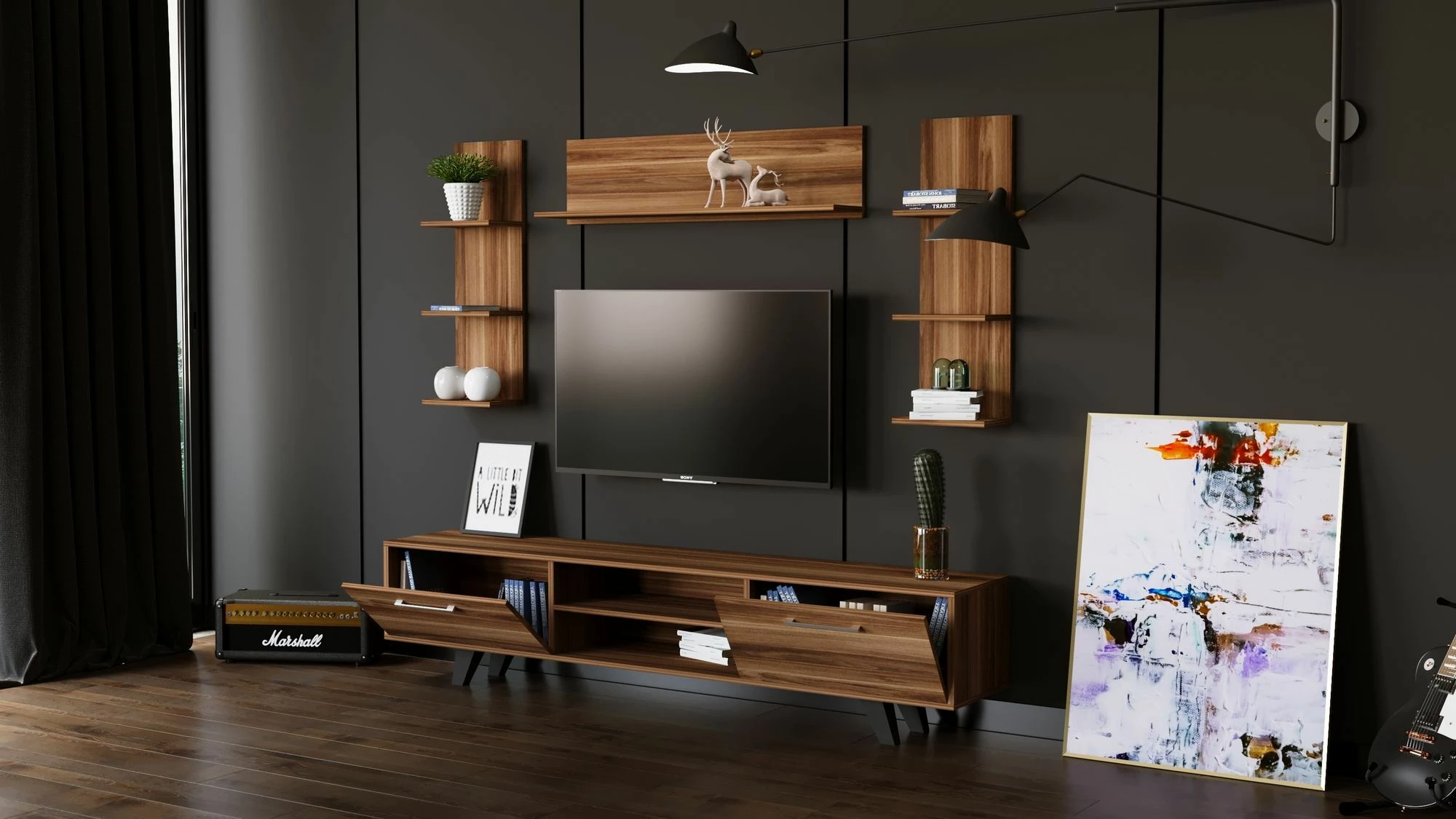 Komodë TV Skye Decor, Rb-165, ngjyrë druri
