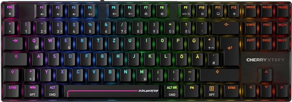 Tastierë gaming Cherry XTRFY MX 8.2 Pro TMR, Tenkeyless, Wireless/Bluetooth, RGB, e zezë
