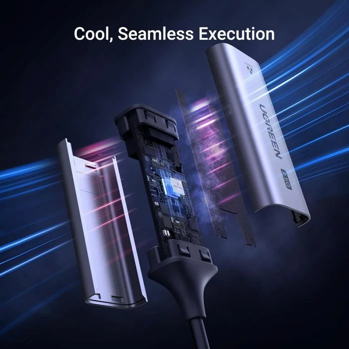 Adapter rrjeti USB-C në Ethernet UGREEN 25052, 2.5G 2500Mbps, RJ45, gri