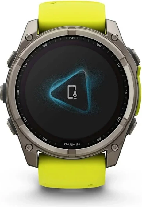 Smartwatch Garmin fenix 8, 51 mm, 32 GB, Titanium, Rrip silikon, E verdhë neon