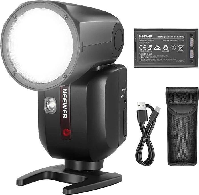 Blic Neewer Z2-C TTL me kokë rrethore për Canon, i zi, set
