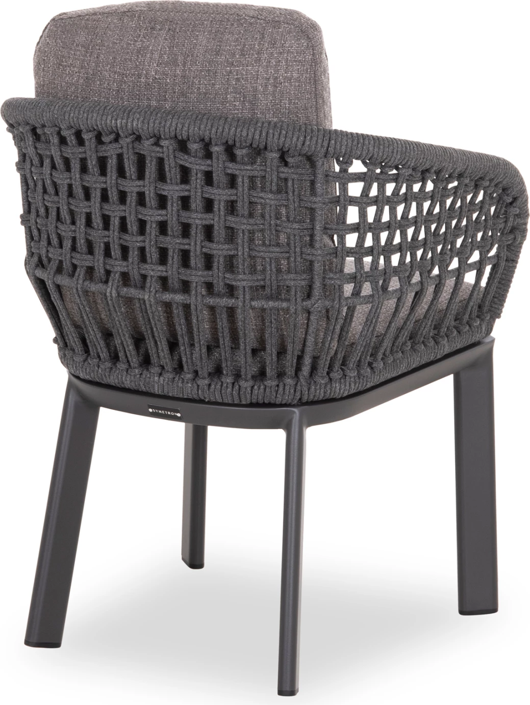 Karrige ngrënieje LADRIS, alumin ngjyrë qymyr, jastëkë, 65x66.5x78cm