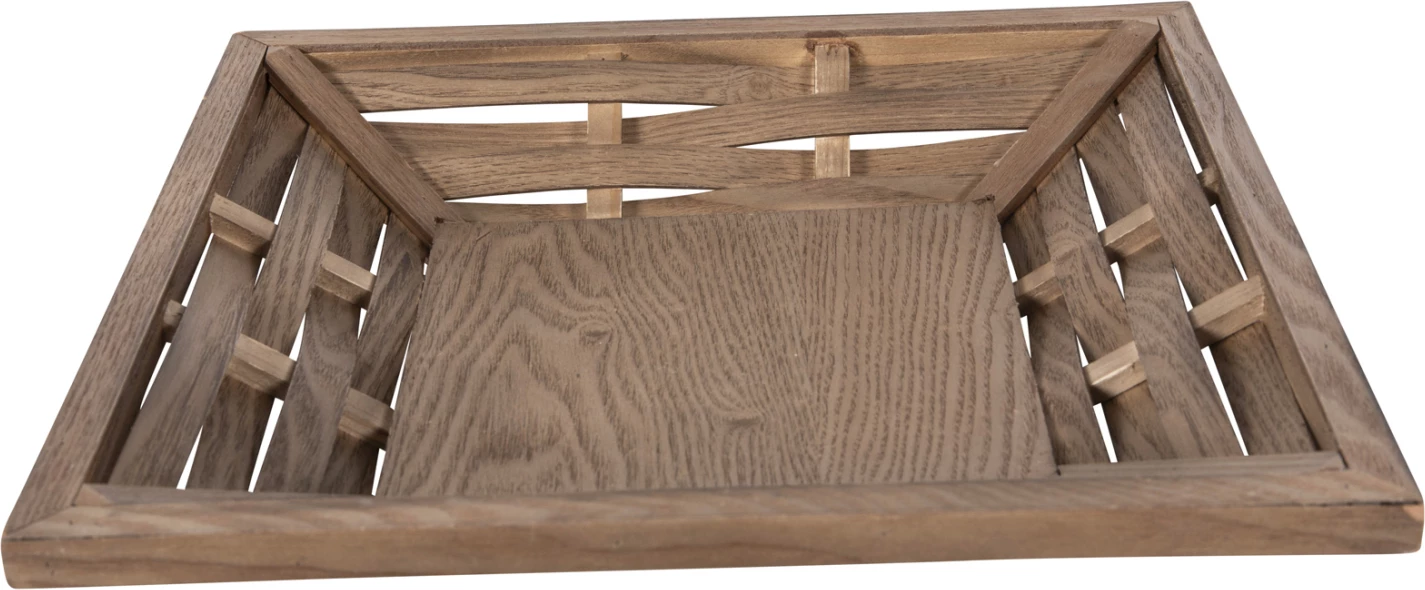 Tabaka shërbimi katrore, FH4229, dru bredhi dhe MDF, 36x36x6H cm