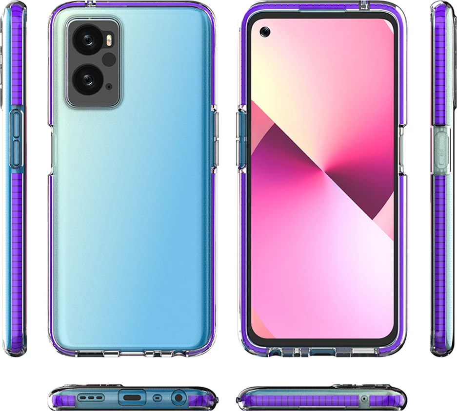 Mbështjellës Hurtel Spring Case për Realme 9i, Oppo A36/A76/A96, silikon, kaltër e hapur