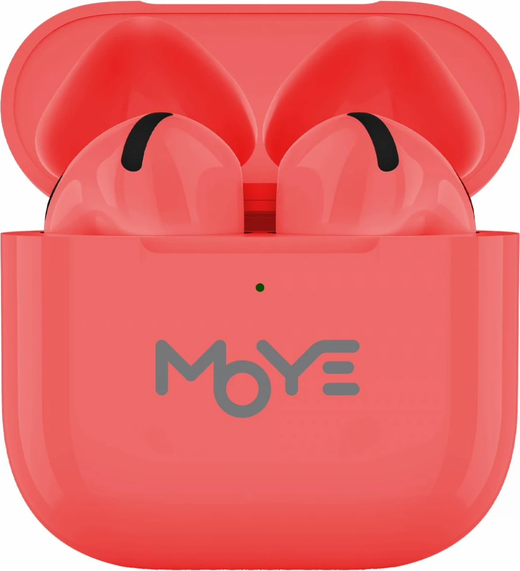 Kufje MOYE Aurras 3 Lite wireless, Bluetooth 5.4, USB-C, të kuqe, me kuti karikimi