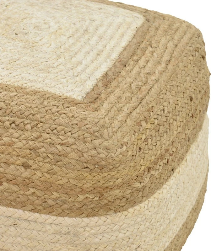 Puf karrige Sofian Inart bezhë 100% jute 40x40x40cm