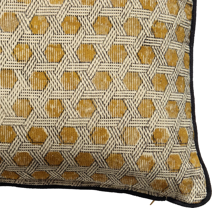 Jastëk dekorativ SAMOAN B, pambuk-viskozë, bezhë-dijon, 50x50cm