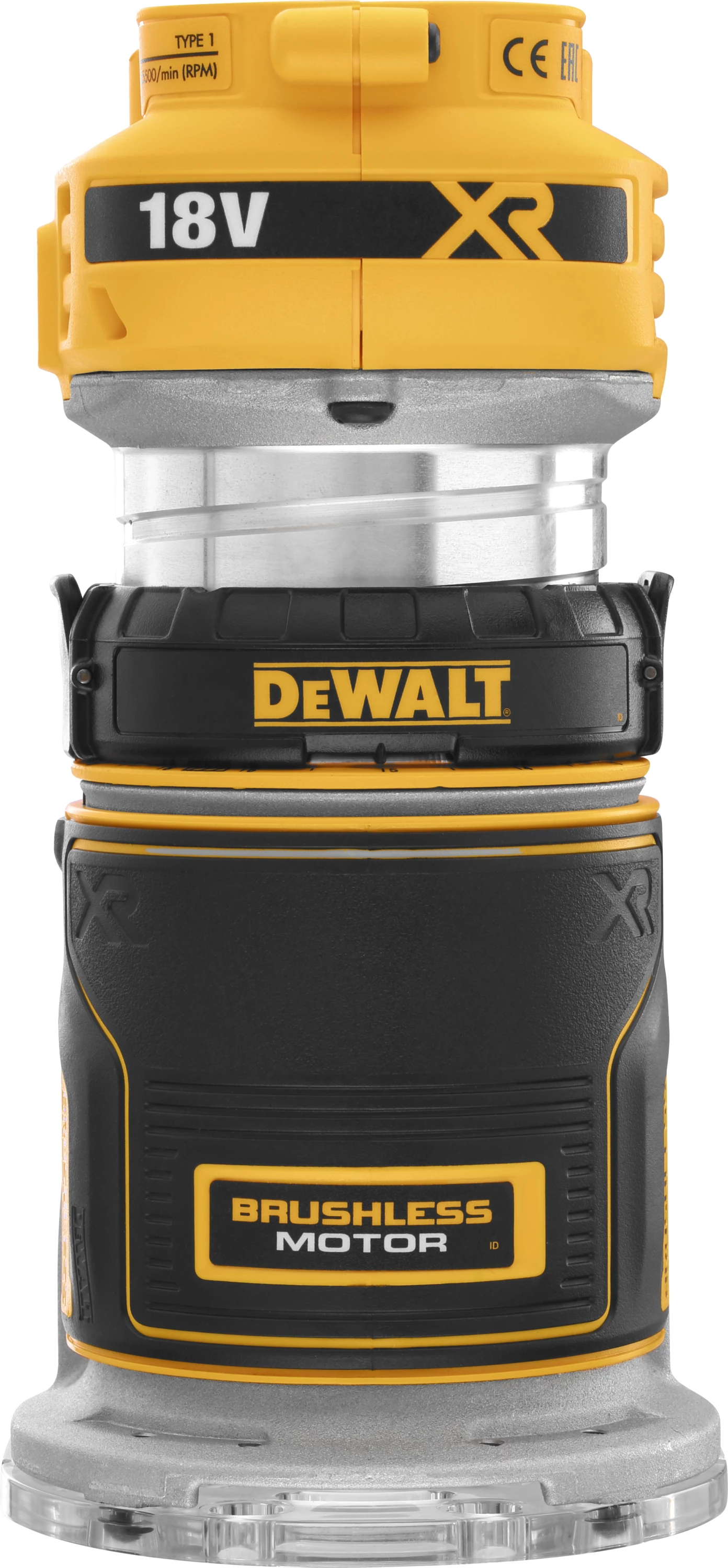 Rezkar aku Dewalt DCW600N 18V XR BL, kolletë 8 mm, verdhë/zezë