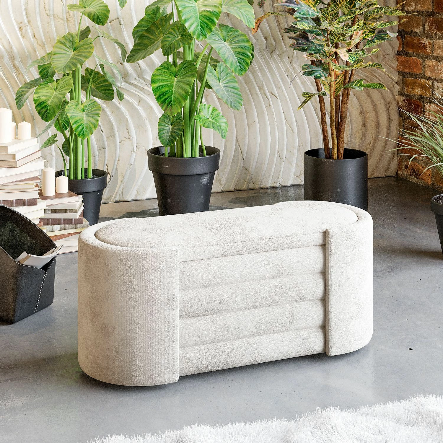 Bankë Atelier del Sofa, ngjyrë krem, Rosa Boxed