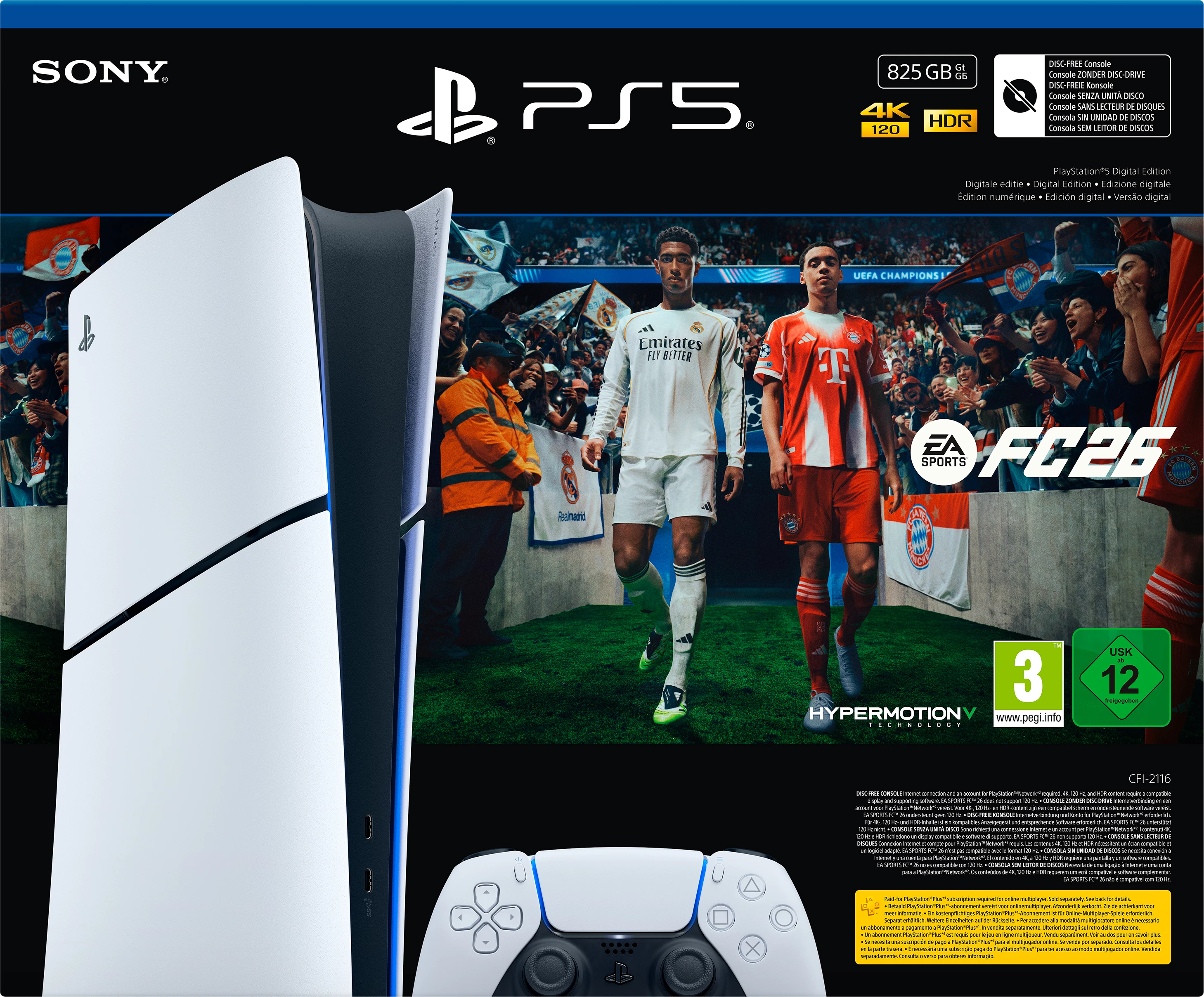 Konzolë PS5 Sony Digital Edition 825GB e bardhë + EA Sports FC 26 ITA